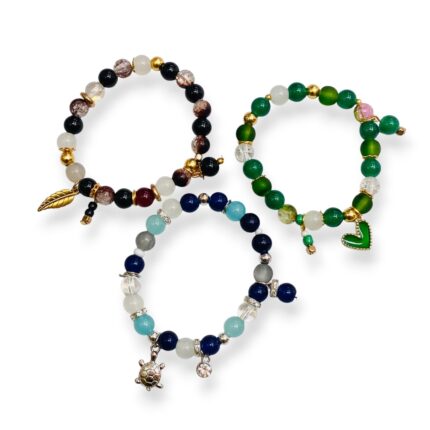 funky bracelets for women in blue green and black