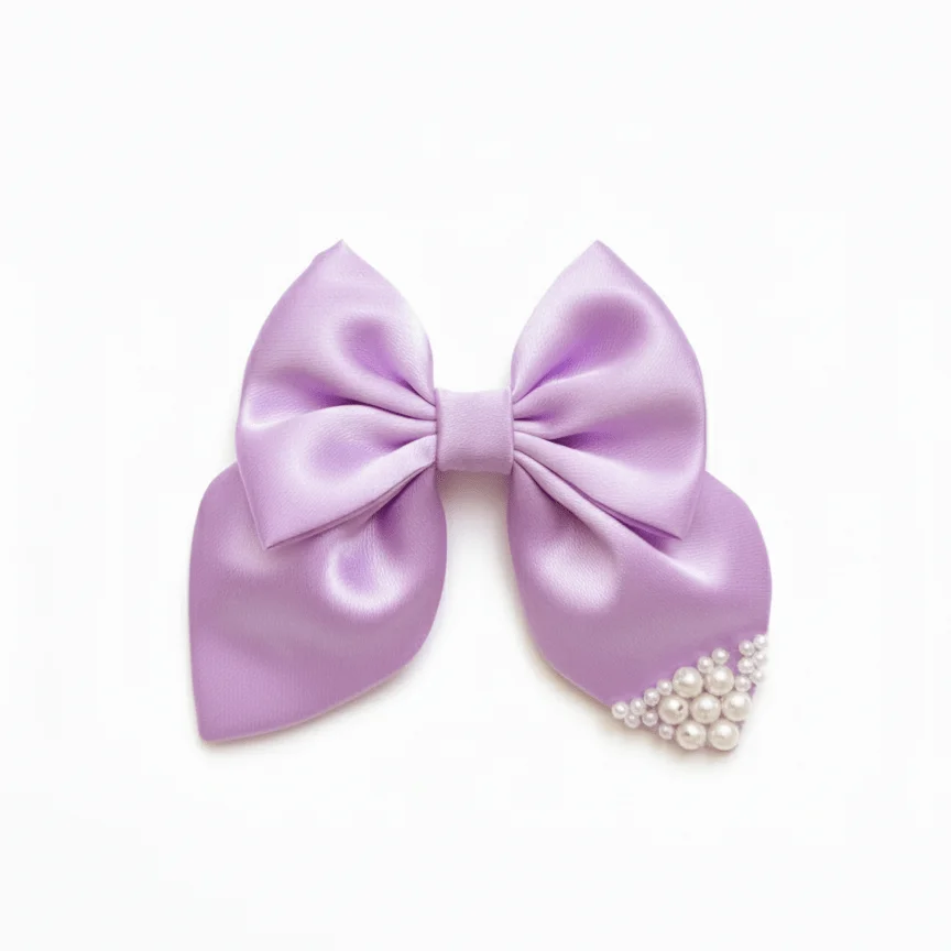 lilac clip Hair Bow Clip - Perfect for short hairs - Image 1